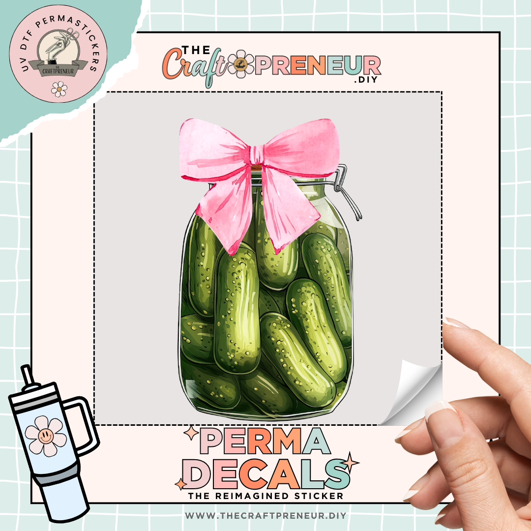 Bow Pickle Jar UV DTF Sticker
