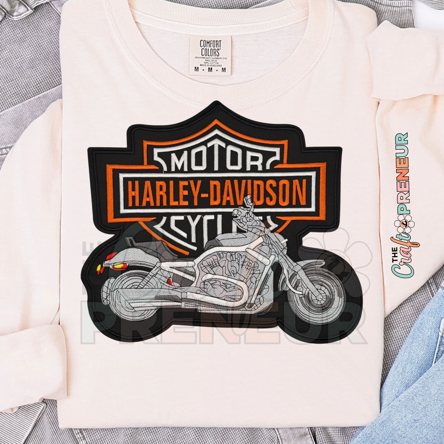 PATCH055 - Harley Motorcycle Bike Logo Classic - ORANGE