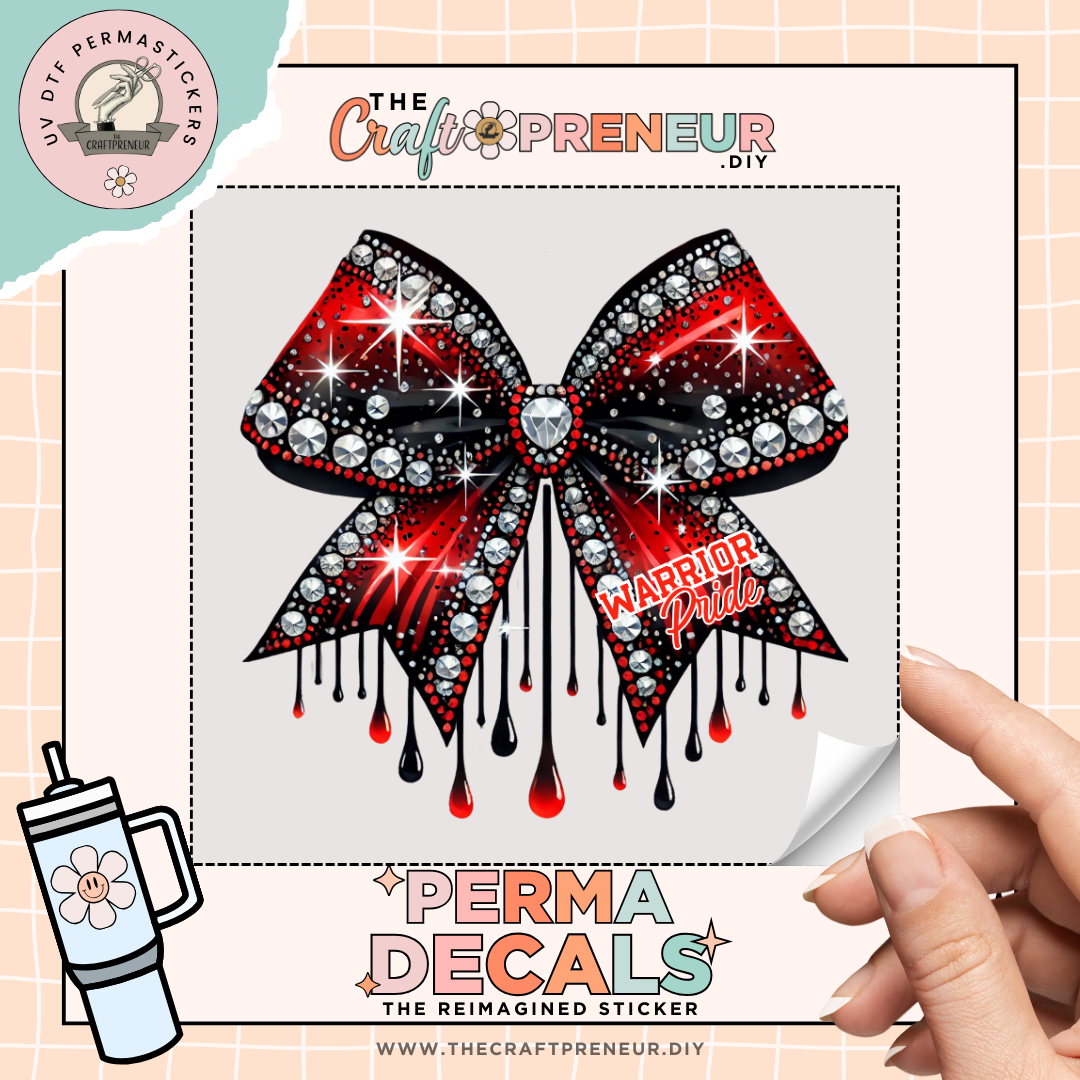 Warrior Pride Bow UV DTF Sticker