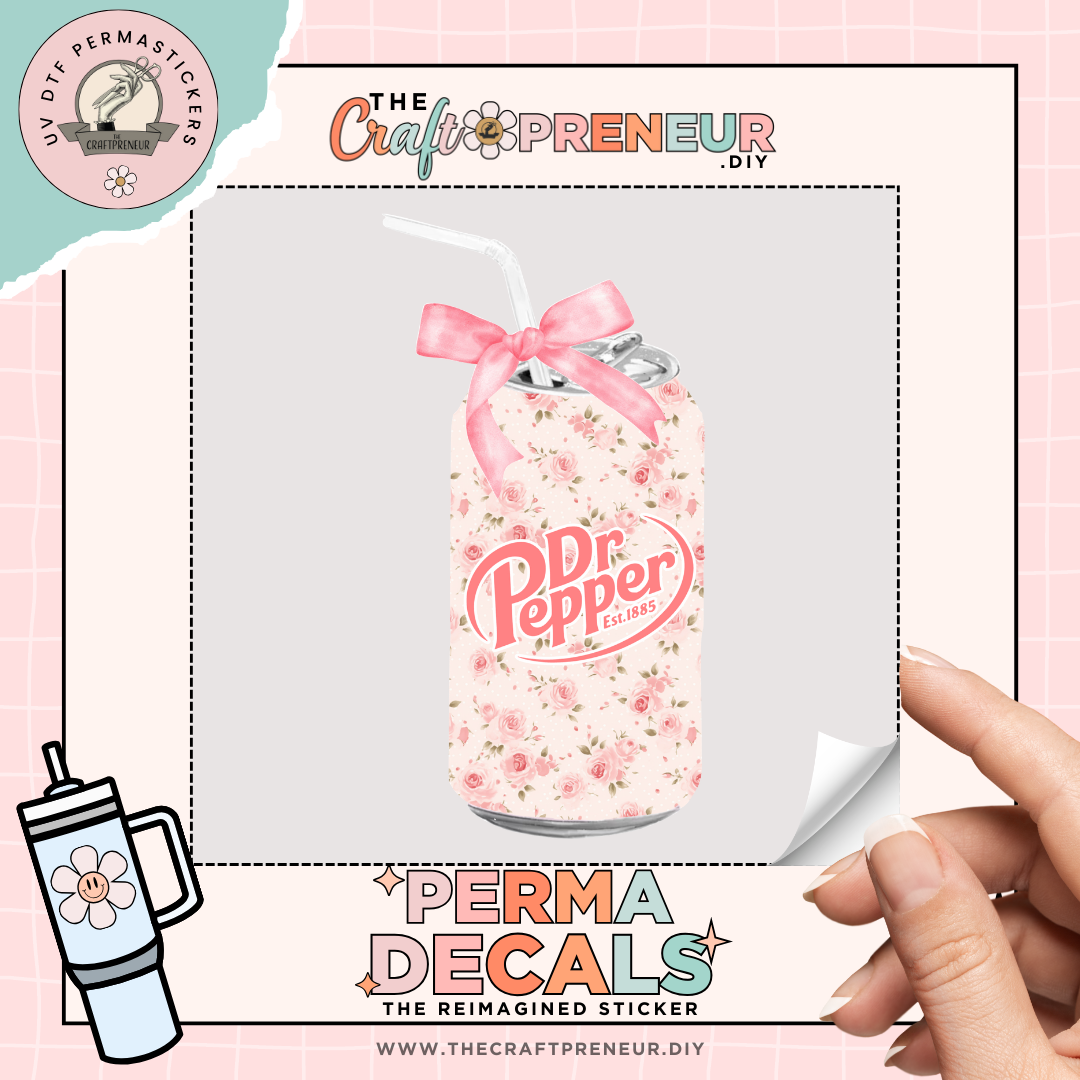 Dr Pepper Pink UV DTF Sticker