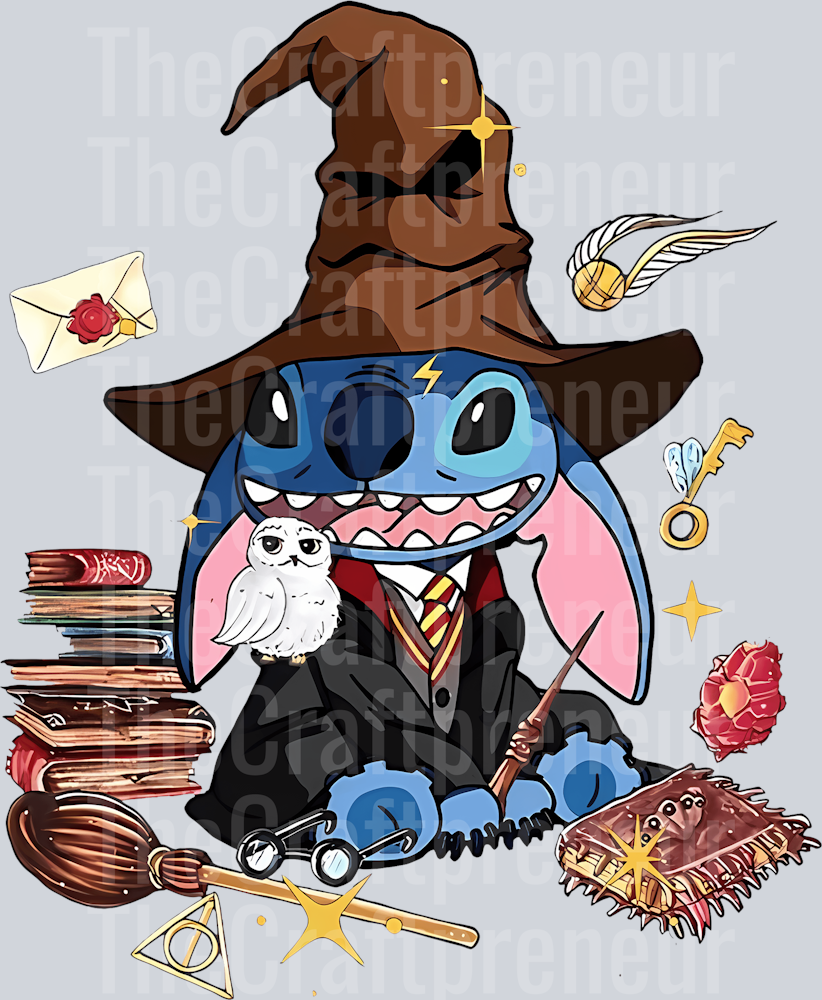 Blue Dog Harry Potter Sorting Hat DTF Transfer
