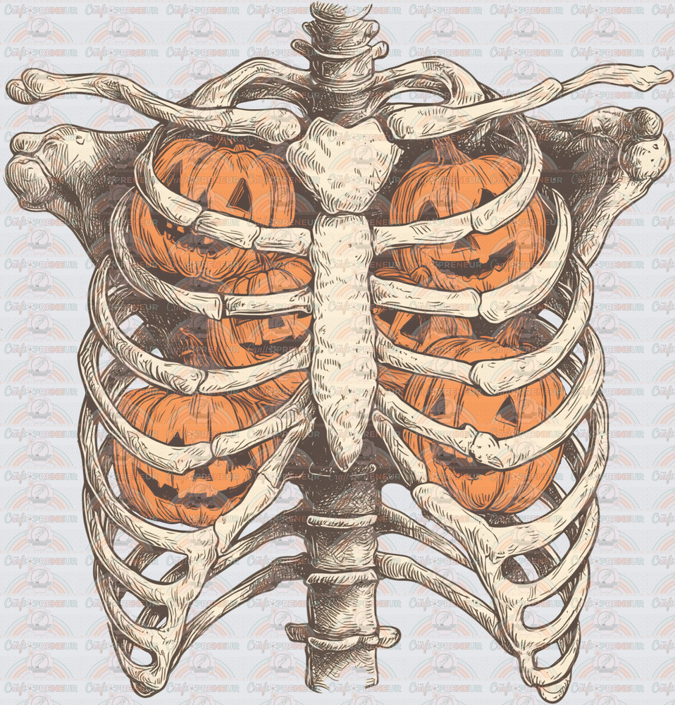Fall_Halloween_Ribcage_Anatomy_Jack O Lantern_Pumpkins_Bones_Skeleton_Sketch