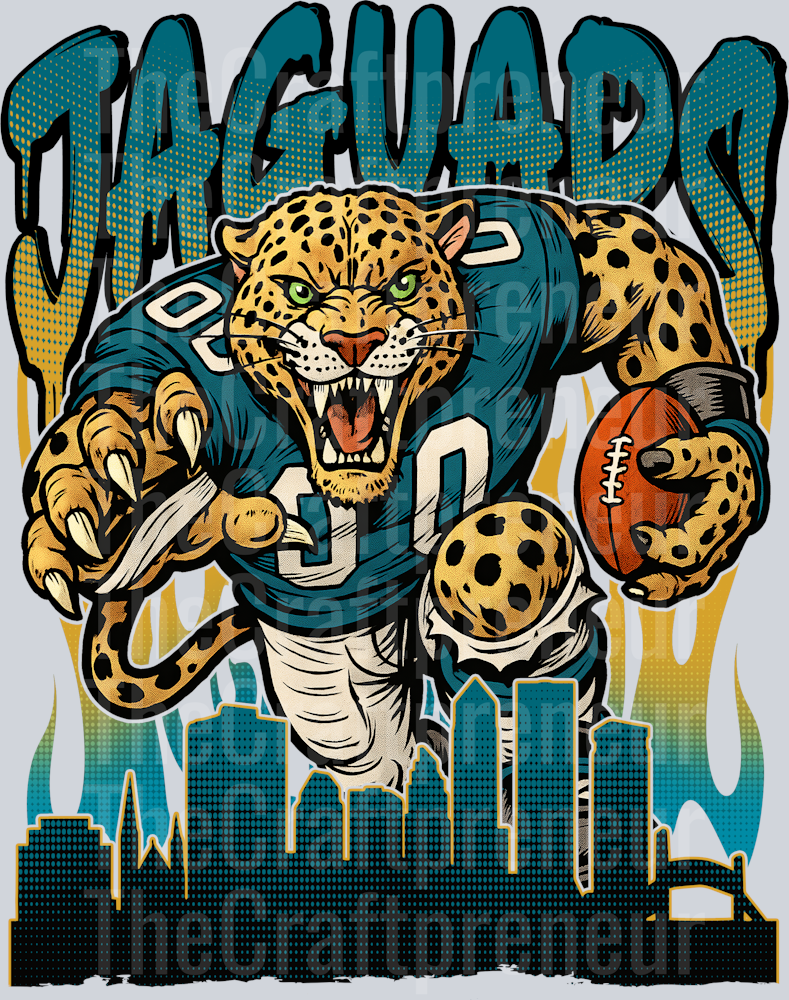 Jaguars Drip Skyline DTF Transfer