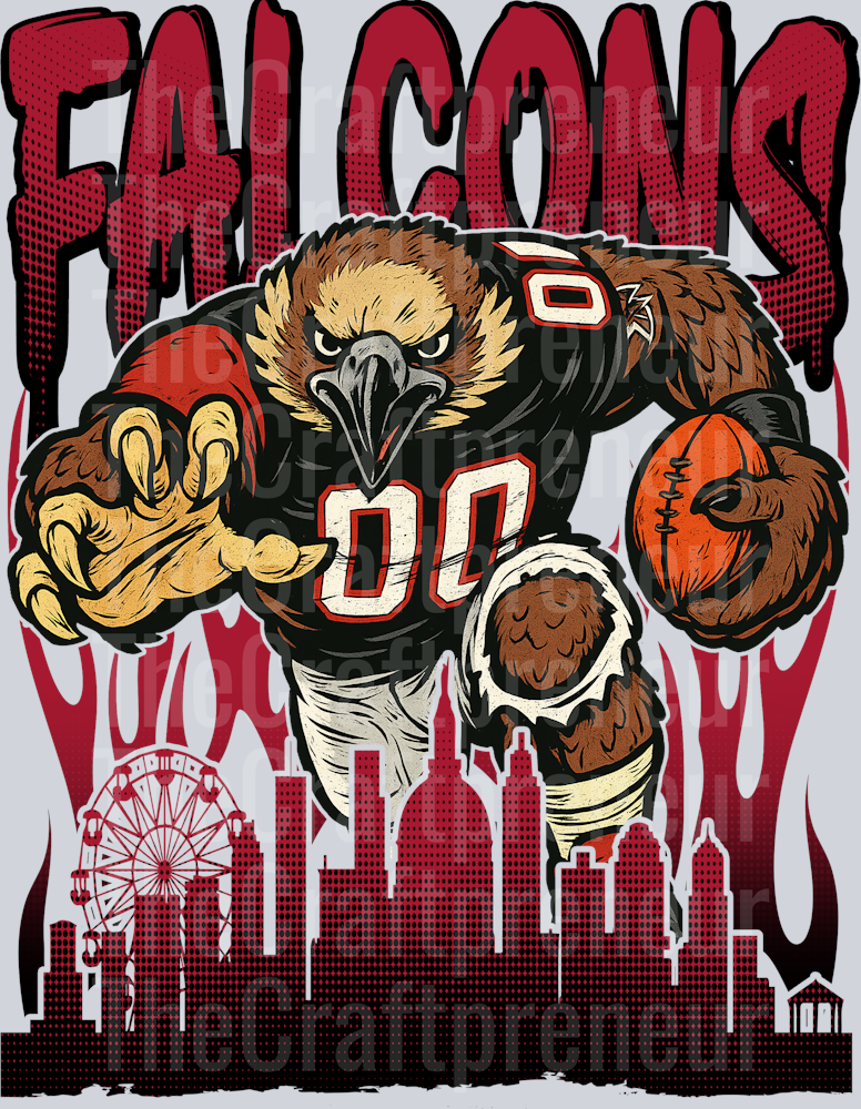 Falcons Drip Skyline DTF Transfer