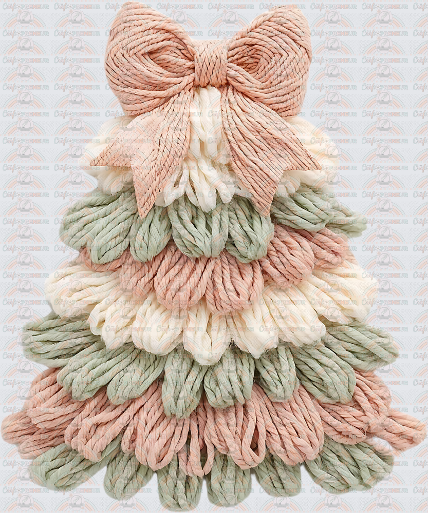 Holidays_XMAS_Christmas Tree_Faux Yarn_Loops_Pink Christmas_Minimalist