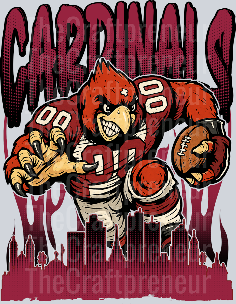 Cardinals Drip Skyline DTF Transfer