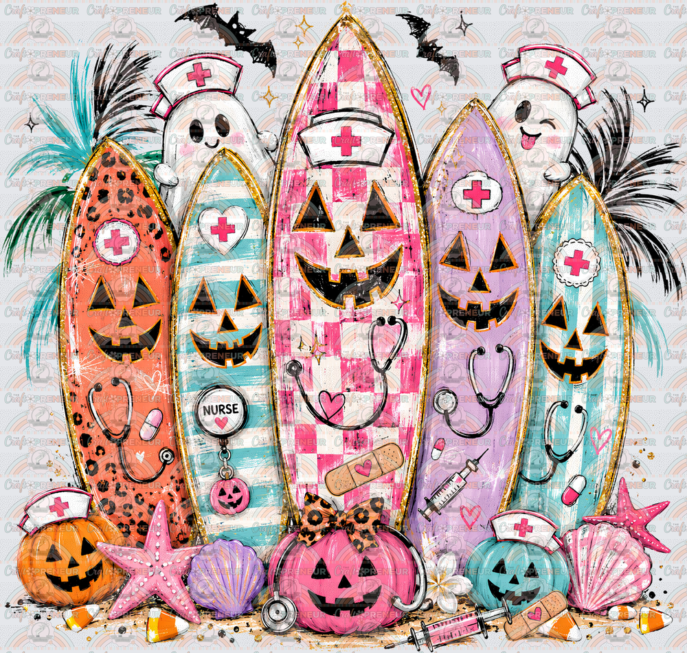Summer_Nurse_Summerween_Surfbooards_Nursing_Beach_Tropical_Ghost_Jack o Lantern