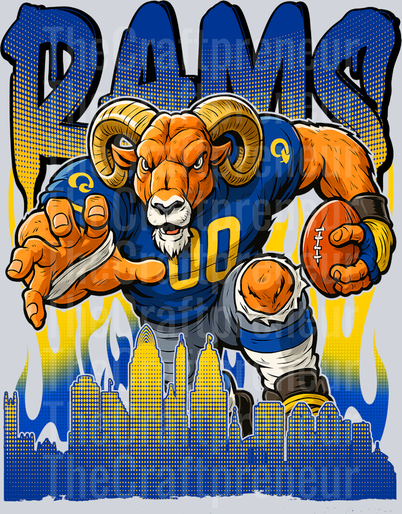 Rams Drip Skyline DTF Transfer