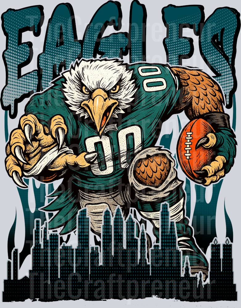 Eagles Drip Skyline DTF Transfer