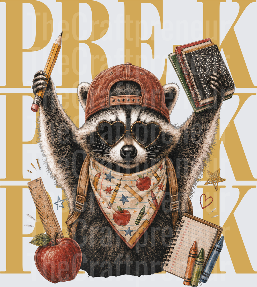 002_School_B2S_Back to School_Raccoon_Grades_Stack_Pre-K_Pre K