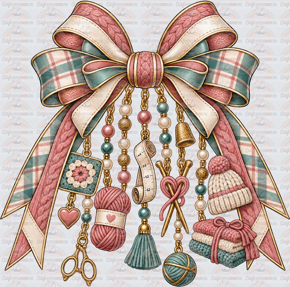 Hobbies_Crafting_Yarn_Knitting_Crochet_Granny Square_Grandma Hobbies_Coquette Bow_Charm Bow