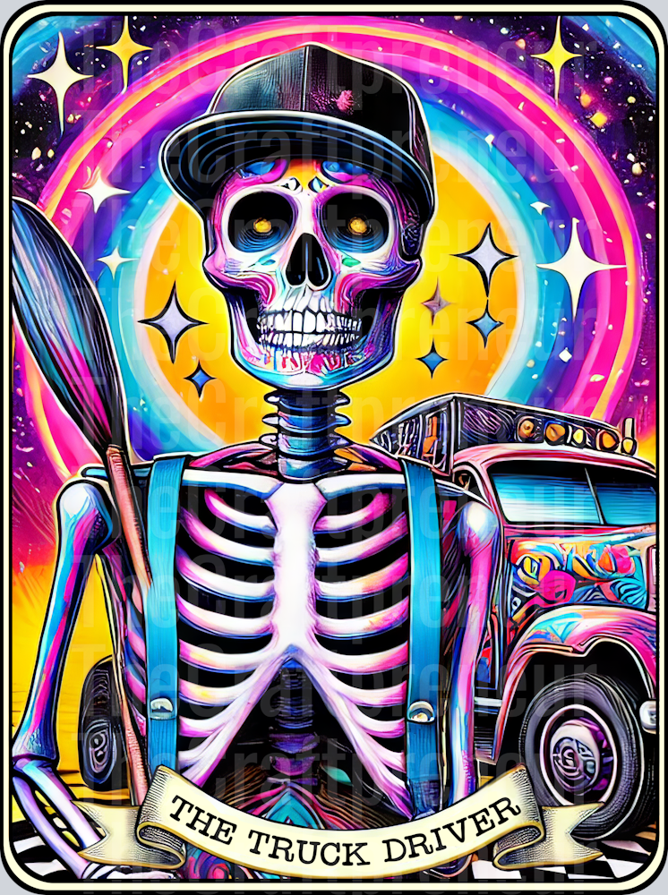 The Truck Driver 2 Tarot Card DTF Transfer