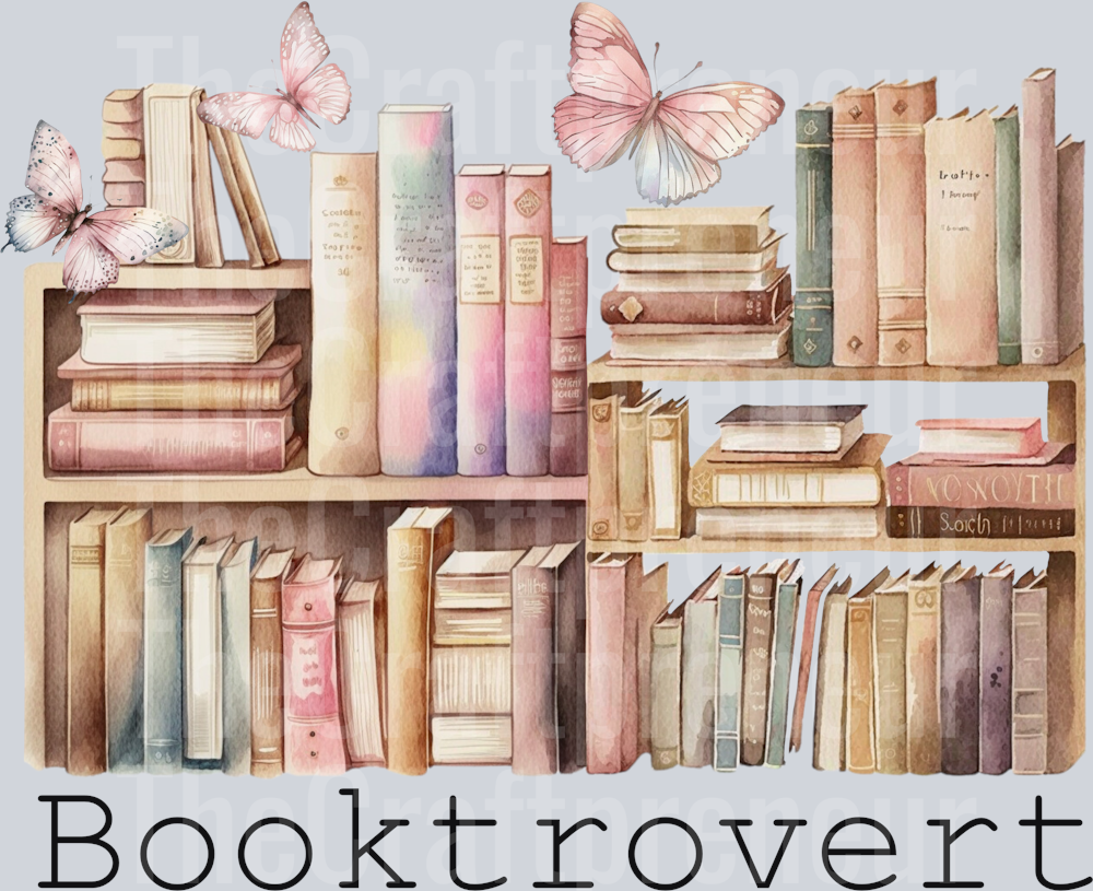 Booktrovert Book Shelf DTF Transfer