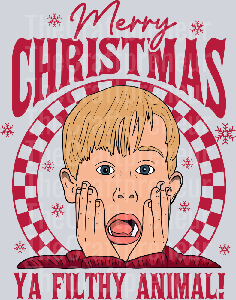Home Alone Kevin Merry Christmas Ya Filthy Animals DTF Transfer