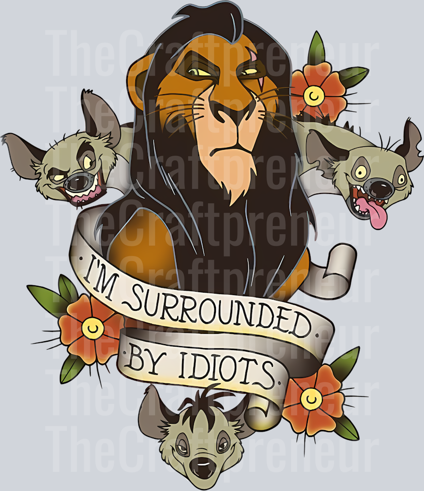 Scarred by Idiots Tattoo Style DTF Transfer