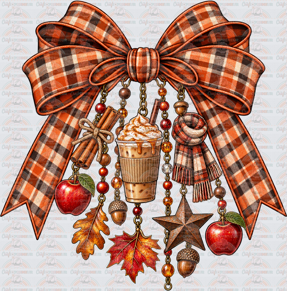 Seasonal_Fall_Foliage_Leaves_Pumpkin Spice_Scarf_Apples_Coquette Bow_Charm Bow
