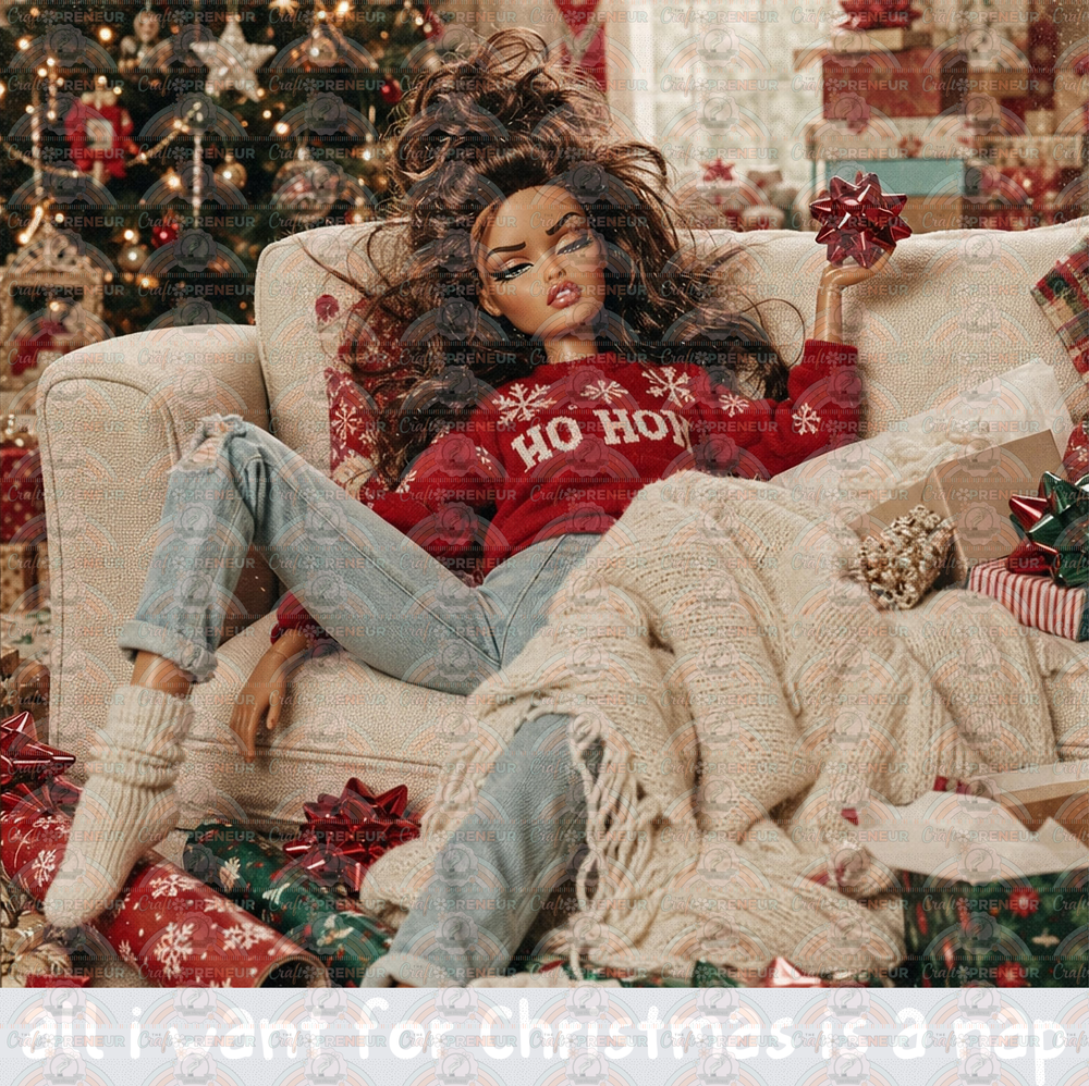 XMAS_Ratchet Barbie_Naps_All I Want for Christmas is a Nap_Mama_Festive_White