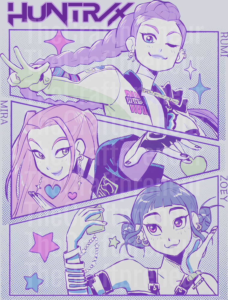 KOP_Huntr-X_Comic Purple DTF Transfer