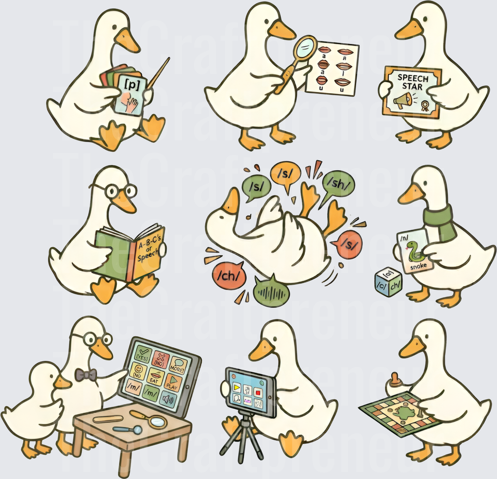 Jobs_School_SLP_Speech Language Pathology_Animals_Goose_Grid_IEP