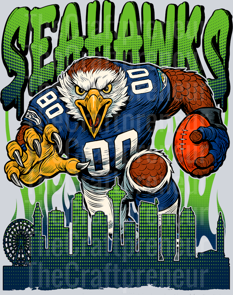 Seahawks Drip Skyline DTF Transfer