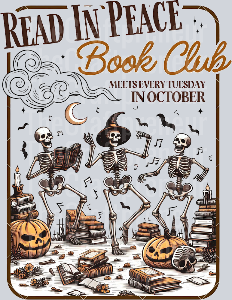 Skeleton Book Club DTF Transfer