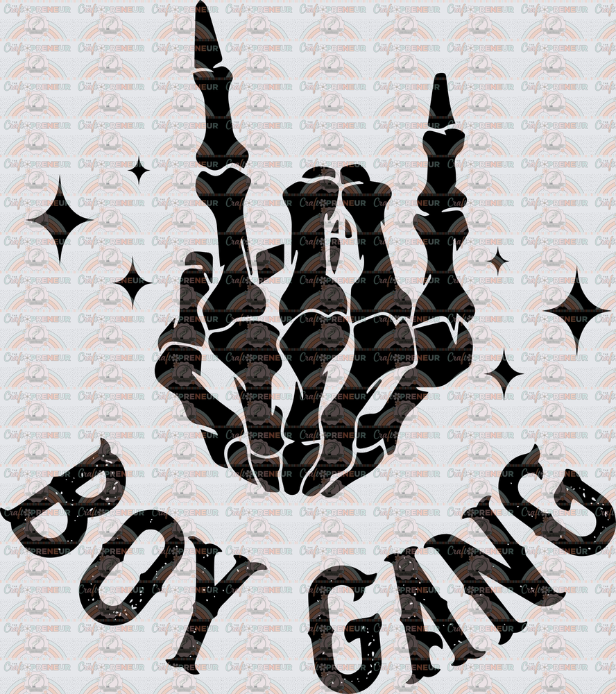 001_Mama_Boy Mom_I Run a Boy Gang_Matching Set_Skeleton_Wavy Text_Front_Pocket