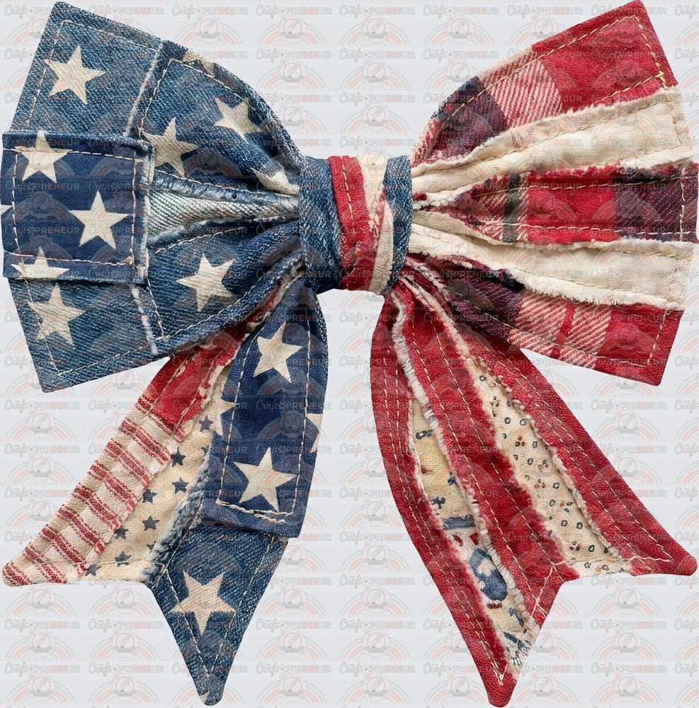 USA_Patchwork_Bow_4th of July_Coquette Bow_Flag