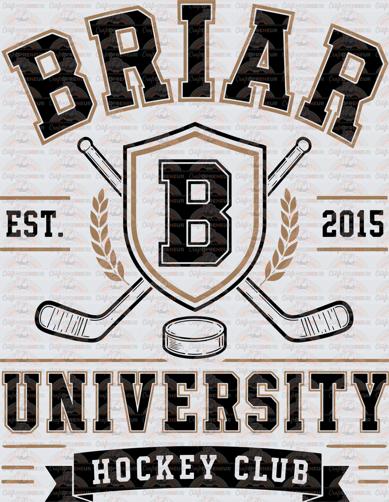 Books_Off Campus_Bookish_Hockey Romance_Briar University_College Logo_Black Tan