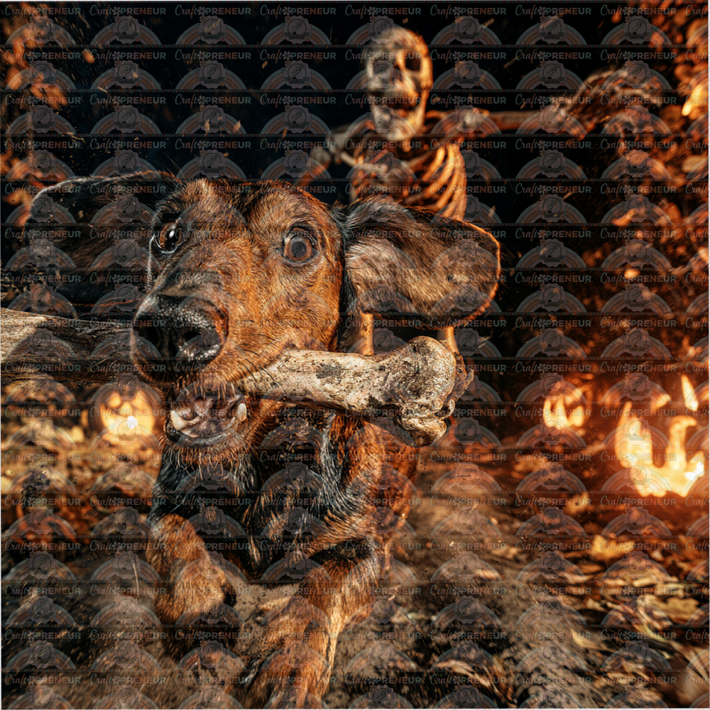 Dogs_Breeds_Dachshund_Halloween_Skeleton_Bone_Sarcasm_Fire_Graveyard