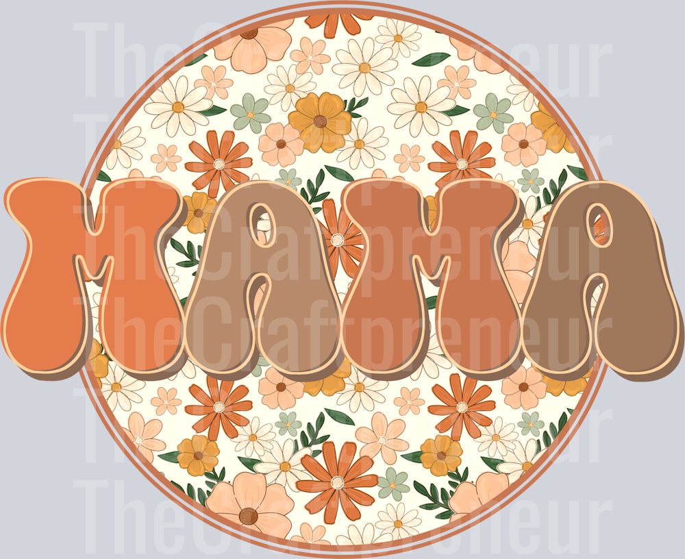 (Set!) Groovy Mommy & Me Set with Florals - Mama - DTF Transfer