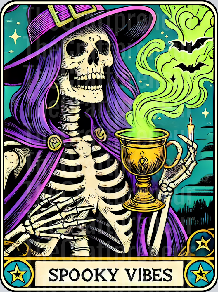The Spooky Vibes Tarot Card DTF Transfer