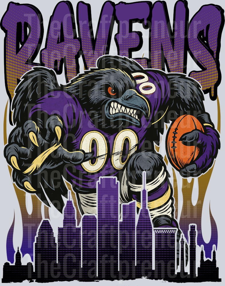 Ravens Drip Skyline DTF Transfer