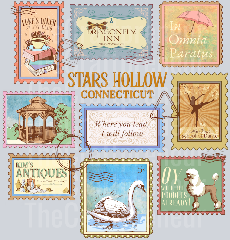 Stars Hallow Postage Stamps Gilmore Girls DTF Transfer