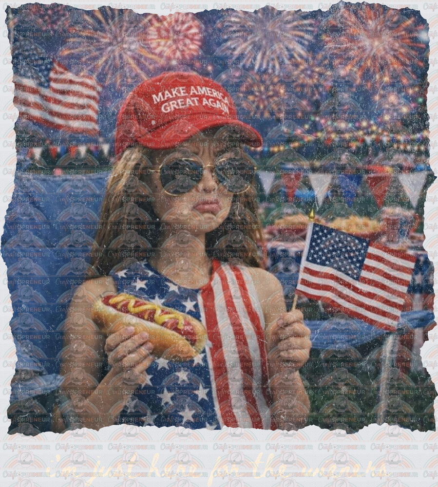 USA_4th of July_Just Here for the Weiners_Hot Dog_Ratchet Barbie_Maga_Trump_Cream