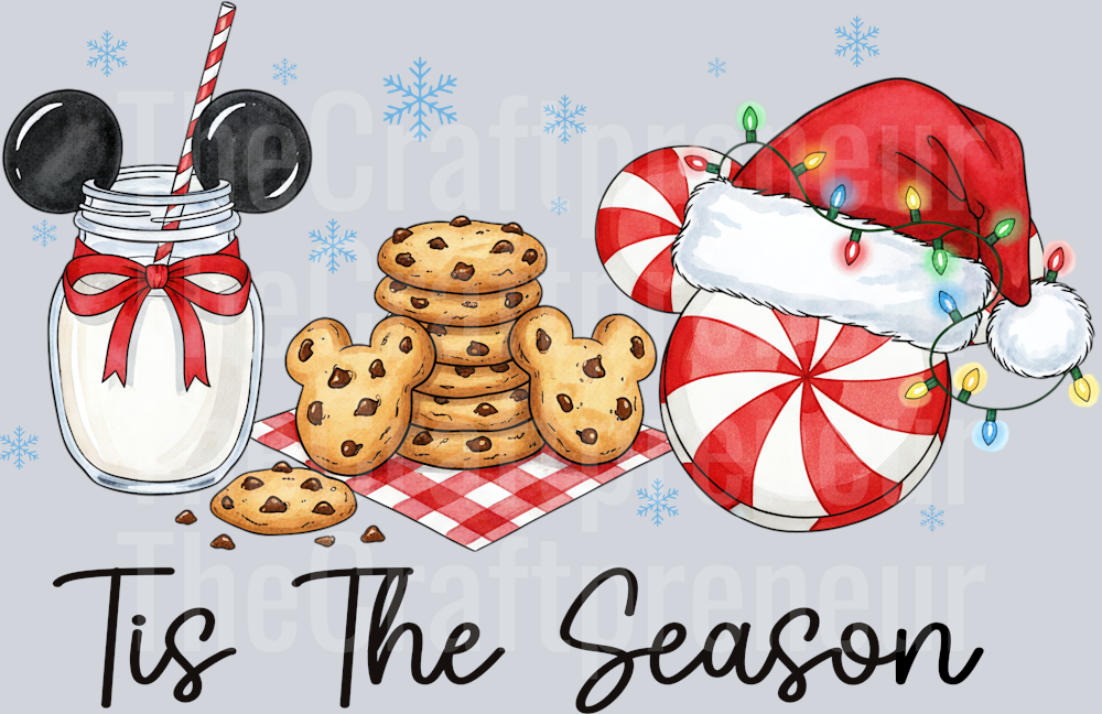 Tis the Season for Magical Milk & Cookies DTF Transfer (Black)