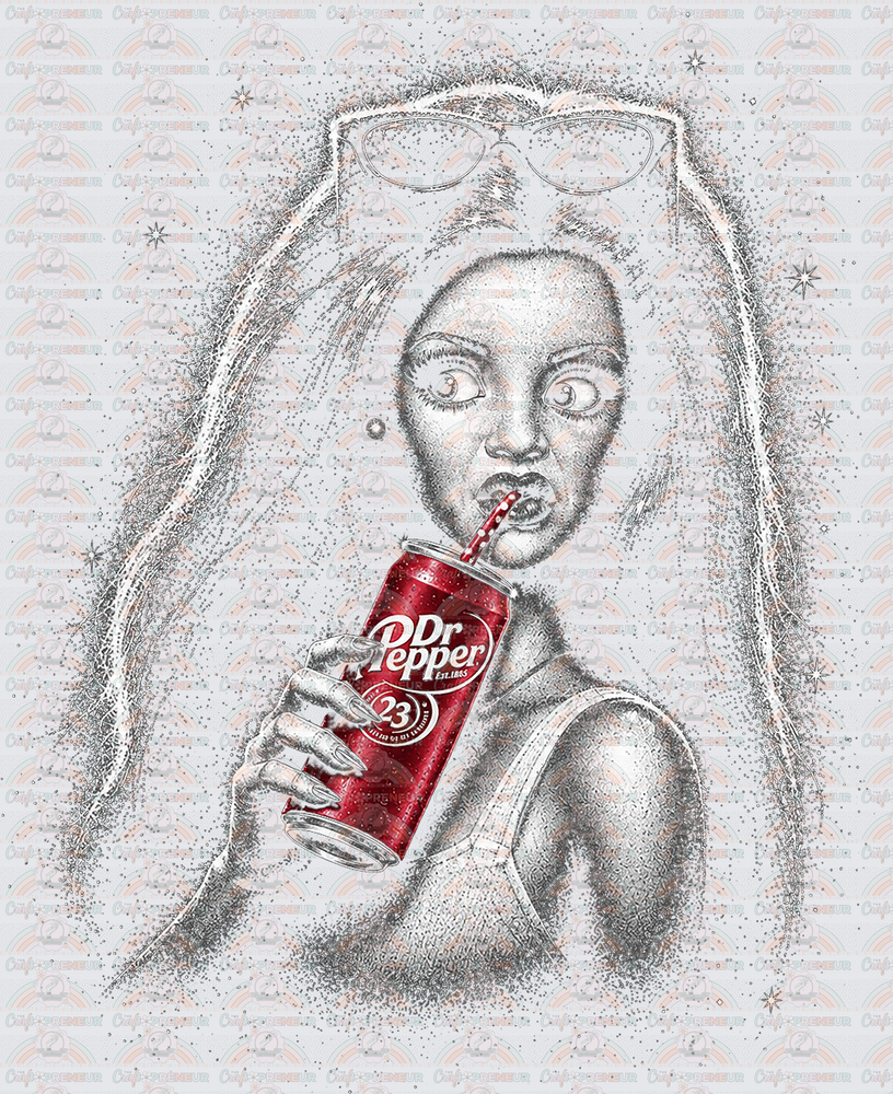 Drinks_Ratchet Barbie_Dr Pepper_Soda_Stank Face_Halftone