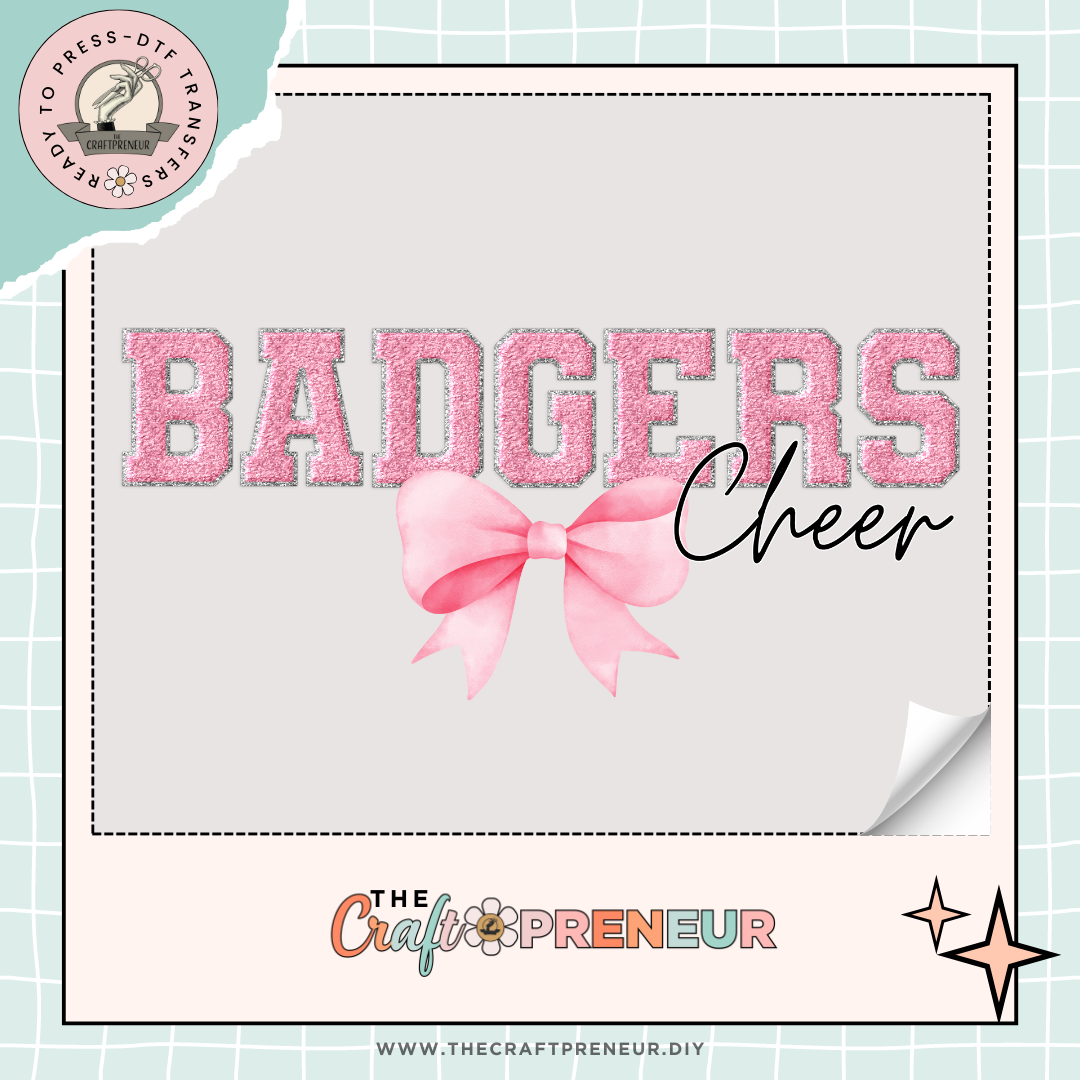 Badgers Cheer Bow Transfer