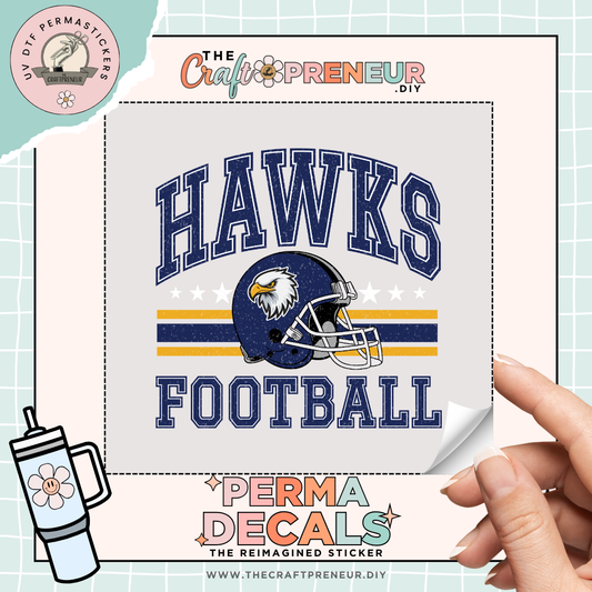 Hawks Football UV DTF Sticker