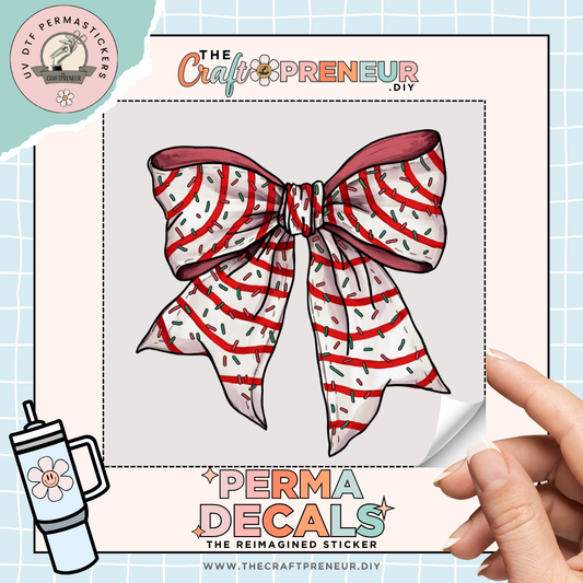 Christmas Bow UV DTF Sticker