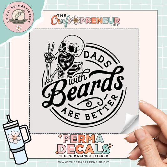Dads With Beards UV DTF Sticker