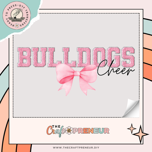 Bulldogs Cheer Bow Transfer