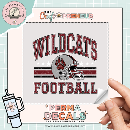 Wildcats Football UV DTF Sticker