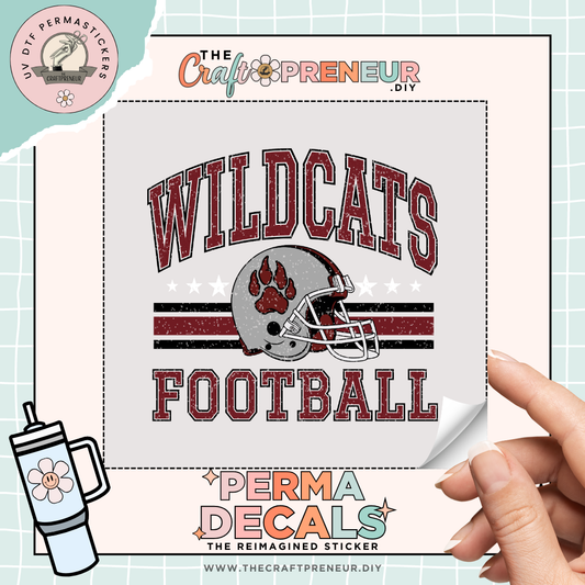Wildcats Football UV DTF Sticker