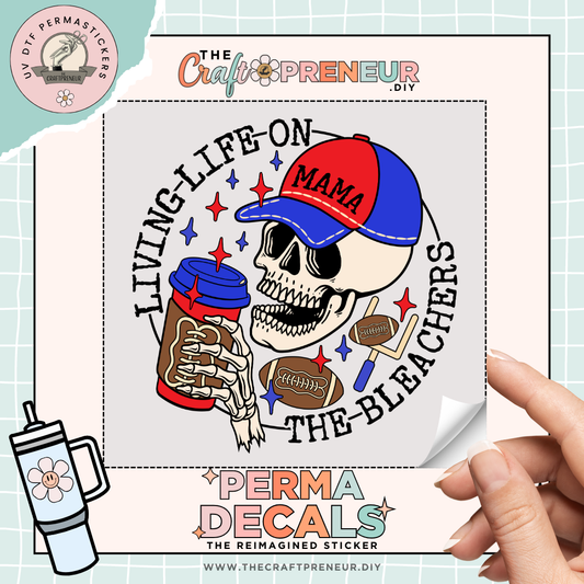 Life On The Bleachers Red/Blue UV DTF Sticker