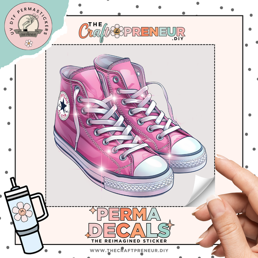 Pink Chucks UV DTF Sticker