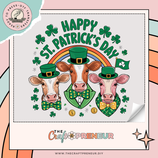 Cow Themed Saint Patrick's Day Transfer