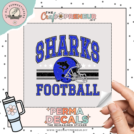 Sharks Football UV DTF Sticker