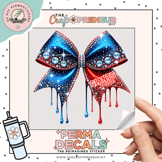 Giants Pride Bow UV DTF Sticker
