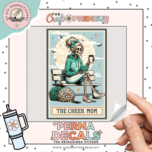 The Cheer Mom Tarot Card UV DTF Sticker