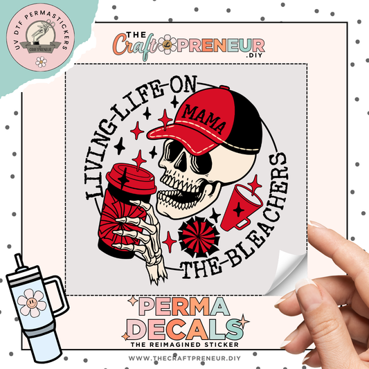 Life On The Bleachers Red/Black UV DTF Sticker